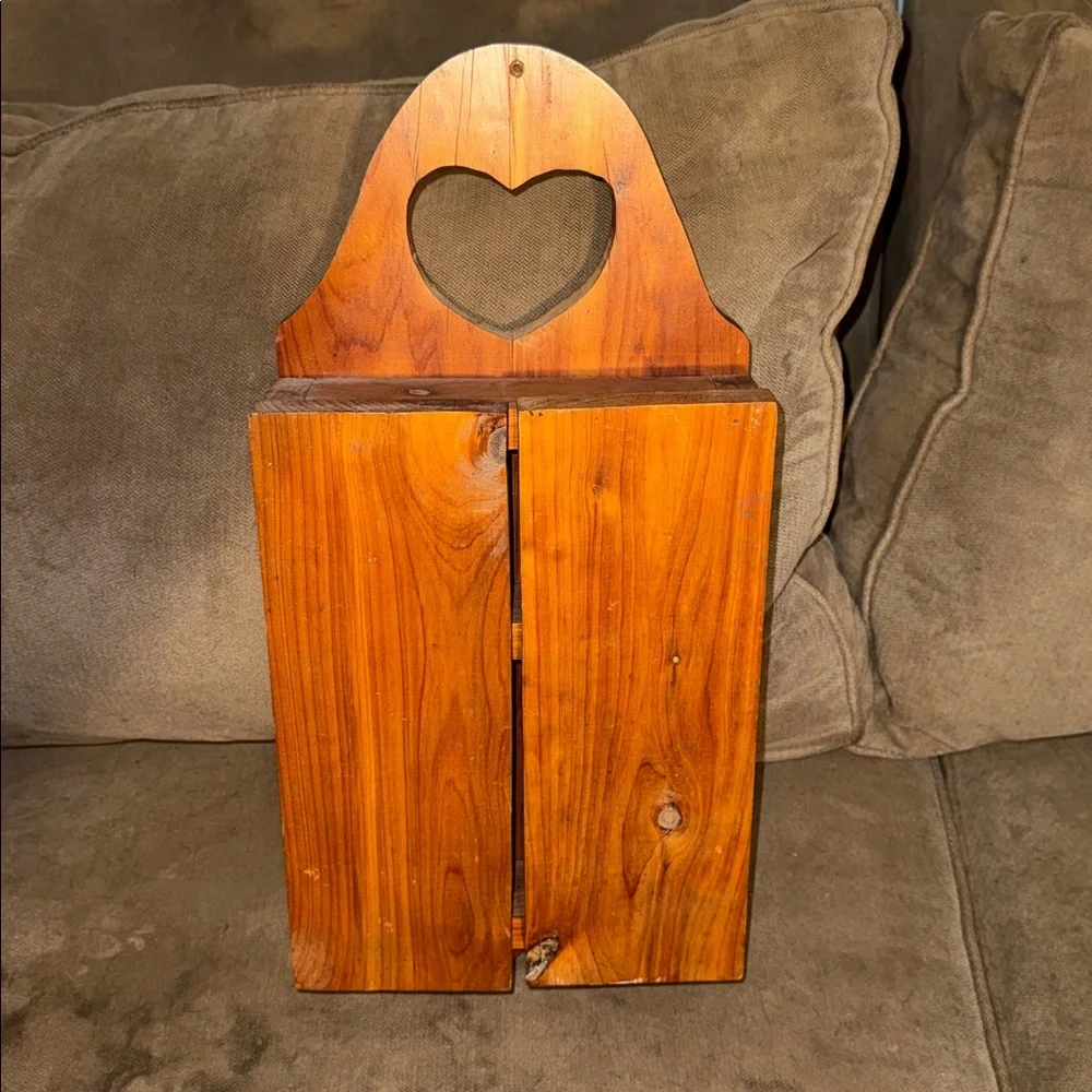 Handmade Wooden Wall Cabinet Curio w/ Heart Cottagecore Country Farmhouse